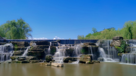 风光-风景-流水-石头-堤坝 图片素材