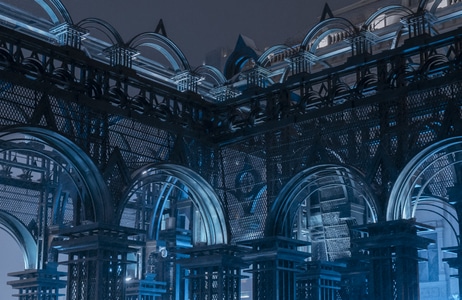 建筑-光影-夜晚-城市-索菲亚教堂 图片素材