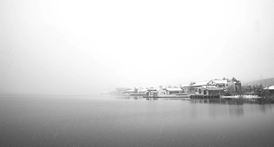 风光-城市-水墨画-湖-湖泊 图片素材