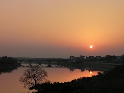 远眺-夕阳红-风景-夕阳-霞光 图片素材