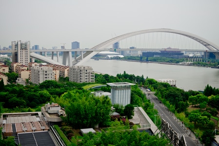 滨江-俯拍-城市-上海-广角 图片素材