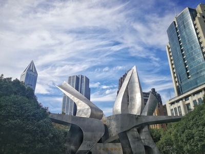 天空-富士-纪念-雕塑-五卅运动 图片素材