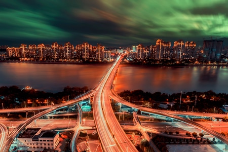 福州-风光-建筑-夜景-交通枢纽 图片素材