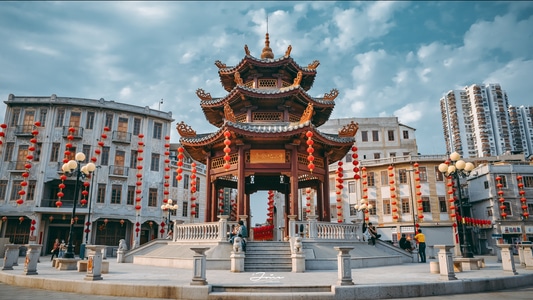建筑-汕头-汕头小公园-光影-碎片 图片素材