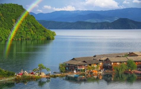 我的六月-泸沽湖-景点-高山-建筑 图片素材