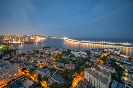 风光-爬楼-城市-夜景-大连 图片素材