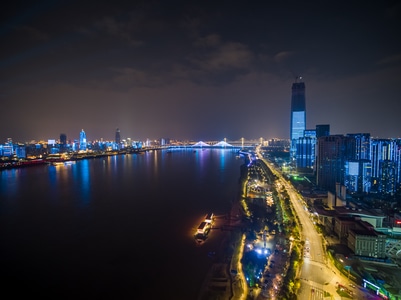 武汉加油-城市-航拍-夜景-城市风光 图片素材