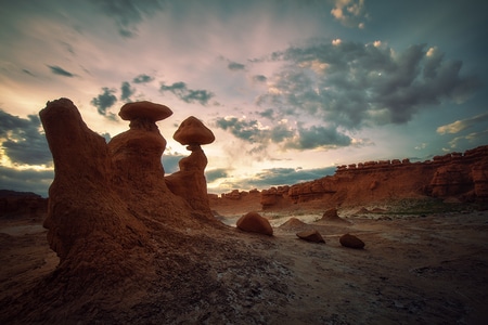 蘑菇红石-日落-蘑菇红石-岩石-风蚀地貌 图片素材