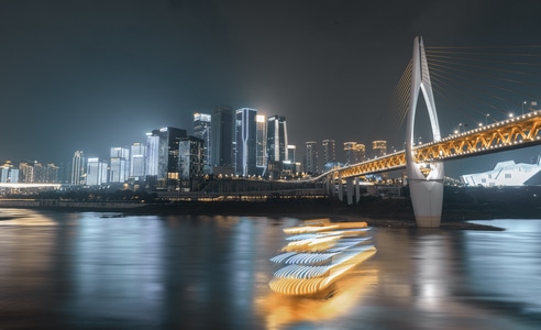 重庆市-夜景-城市-城市风光-嘉陵江 图片素材