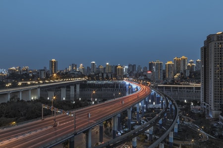 勒是雾都-桥-嘉陵江-建筑-城市 图片素材