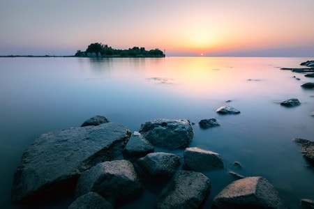 洪泽湖日落-静谧-风景-风光-自然 图片素材