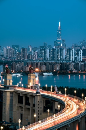 城市-南京-夜景-南京大桥-桥 图片素材