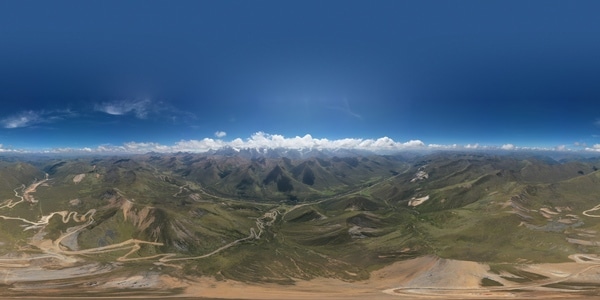 贡嘎雪山-色达五明佛学院-雪山-山谷-自然 图片素材