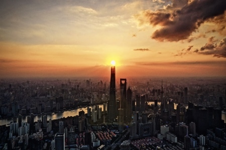 上海-今日热门-城市风光-日落-本周热门 图片素材