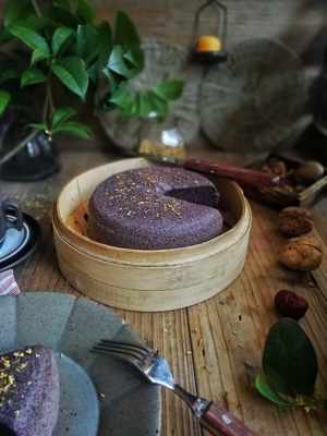华为手机拍摄-美食-美食-食物-桂花黑米糕 图片素材