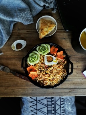 晨食-美食-华为手机拍摄-你好2020-宅家 图片素材