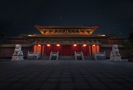 我要上封面-古建筑-星空-夜景-寺庙 图片素材