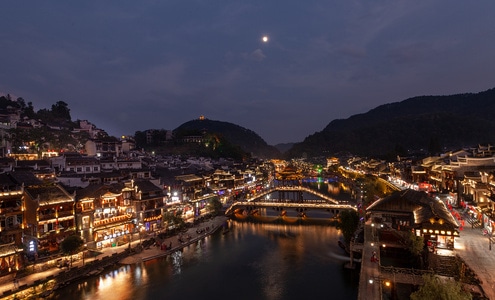 夜景-旅行-旅拍-风光-湖南 图片素材