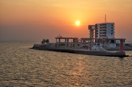 冬日暖阳-夕阳-风光-海安-琼州海峡 图片素材