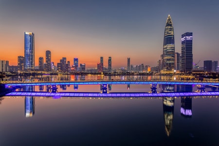 倒影-城市-都市-夜景-风光 图片素材
