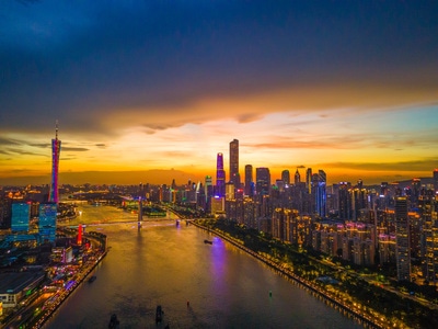 天际线-珠江新城-城市-航拍-广州 图片素材