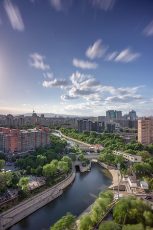 城市-风光-河流-电视塔-建筑 图片素材