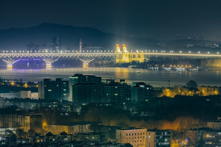 夜景-灯光-黑夜-尼康-桥 图片素材