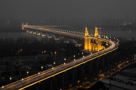 慢门-尼康-桥-夜景-灯光 图片素材