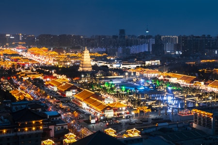 风光-西安-古城-城市-夜景 图片素材