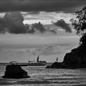 nikon-d800-70-200-黑白-海 图片素材