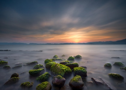 抚仙湖-日落-晚霞-风景-风光 图片素材