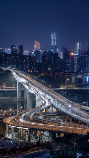 夜景-重庆-桥-色彩-城市天际线 图片素材