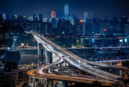 建筑-结构-重庆-交通-夜景 图片素材
