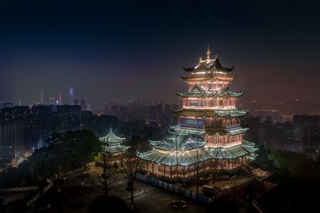 我的2019-重庆-城市-夜景-寺庙 图片素材