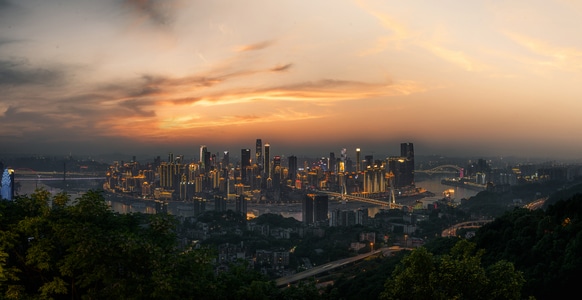 繁华-霓虹灯-夜景-傍晚-高楼 图片素材