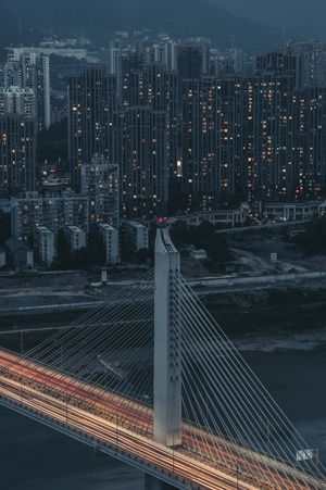 车流-蓝调-夜景-傍晚-天空 图片素材
