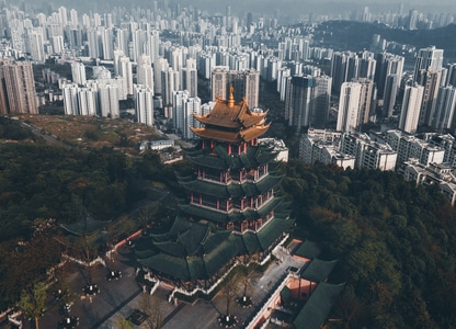 风光-天际线-高楼-古镇-清晨 图片素材