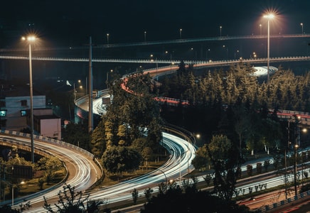 立交-勒是雾都-慢门-光轨-夜景 图片素材