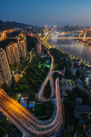 全景-建筑-爬楼-山城-风光 图片素材