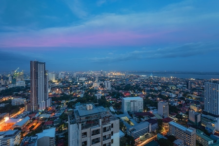 旅行-爬楼-菲律宾-夜景-黄昏 图片素材