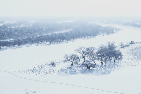 乌苏里江-冬季-寒冷-冬雪-洁白 图片素材