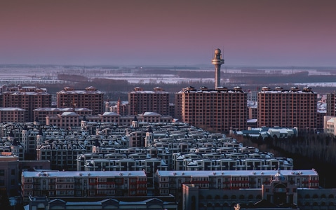 城镇-建筑-傍晚-大厦-建筑 图片素材