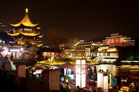 户外-街拍-夜景-南京-夫子庙 图片素材