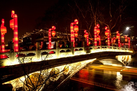 夜景-夫子庙-南京-夜景-桥 图片素材