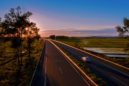 高速公路-夕阳-公路-道路-高速路 图片素材