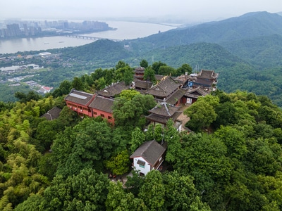 杭州-旅行-航拍-玉皇山-山 图片素材