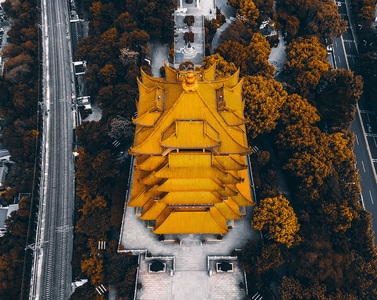 航拍-武汉-黄鹤楼-黄鹤楼-建筑 图片素材