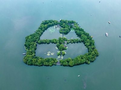 航拍-杭州-旅行-西湖-三潭印月 图片素材