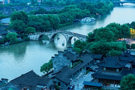 杭州-风光-旅行-京杭大运河-拱宸桥 图片素材