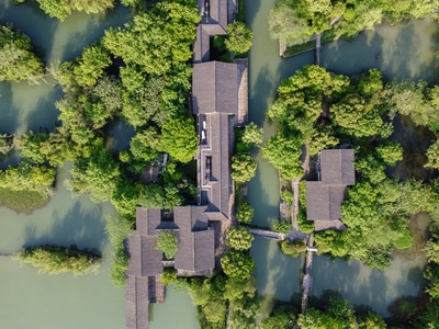 旅行-杭州-西溪湿地-航拍-西溪湿地 图片素材